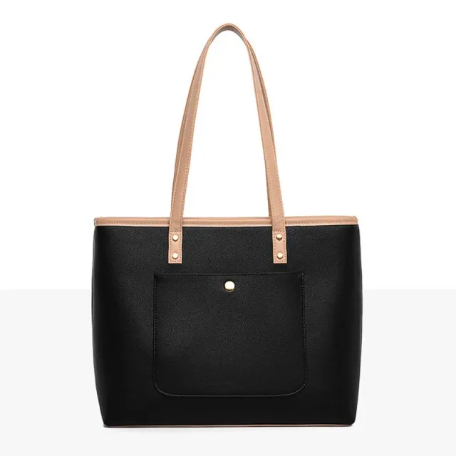 Lecoinpochette sac ordinateur femme noir simili cuir waterproof