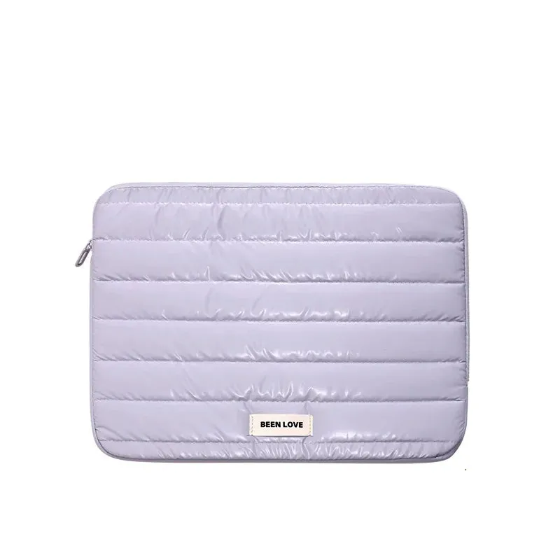 Lecoinpochette Silver housse ordinateur matelassée argentée