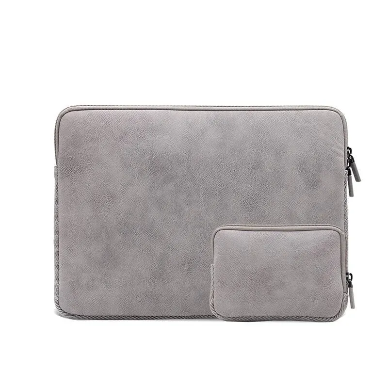 Lecoinpochette Mac Air 13 pouces housse ordinateur simili cuir gris