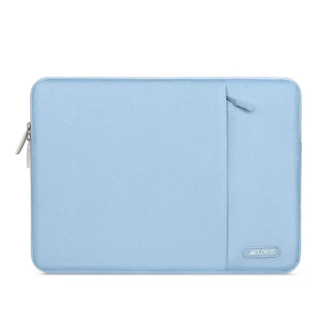 Lecoinpochette housse PC bleu ciel tissu unie