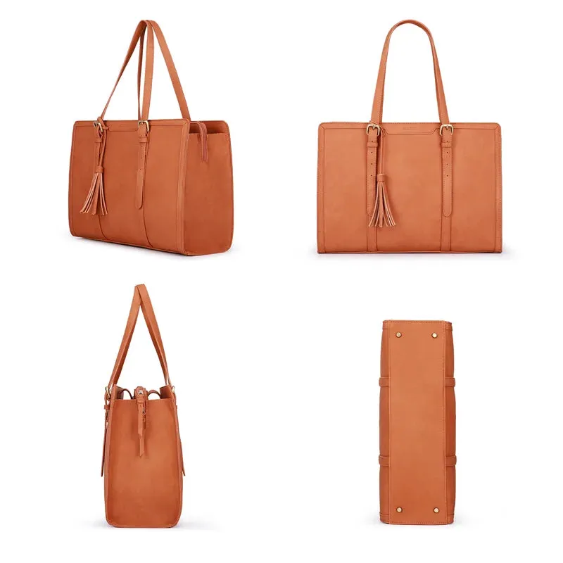 Lecoinpochette Dalgona sac ordinateur cuir marron 15,6 pouces