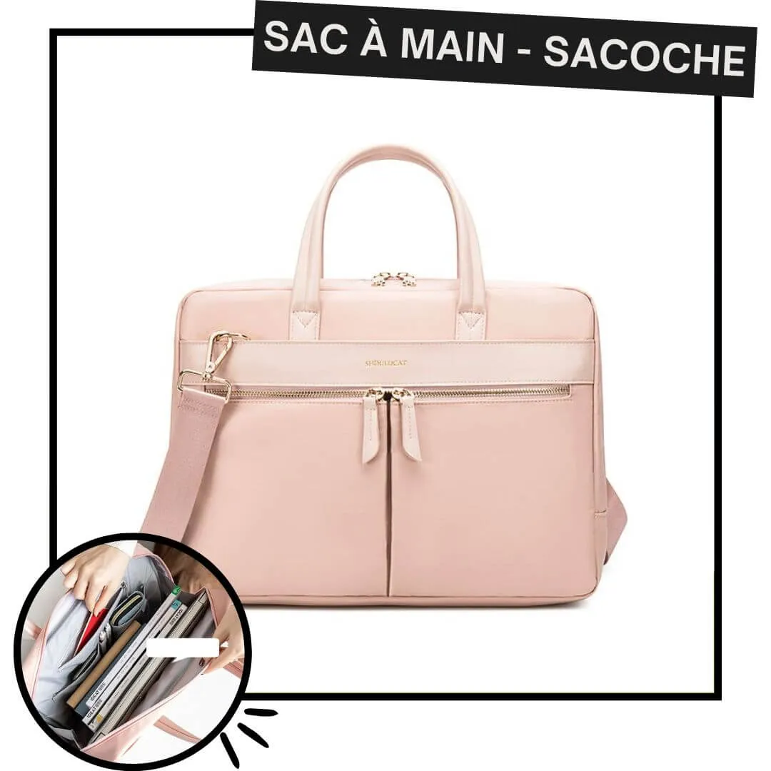 Lecoinpochette Paula sac ordinateur rose