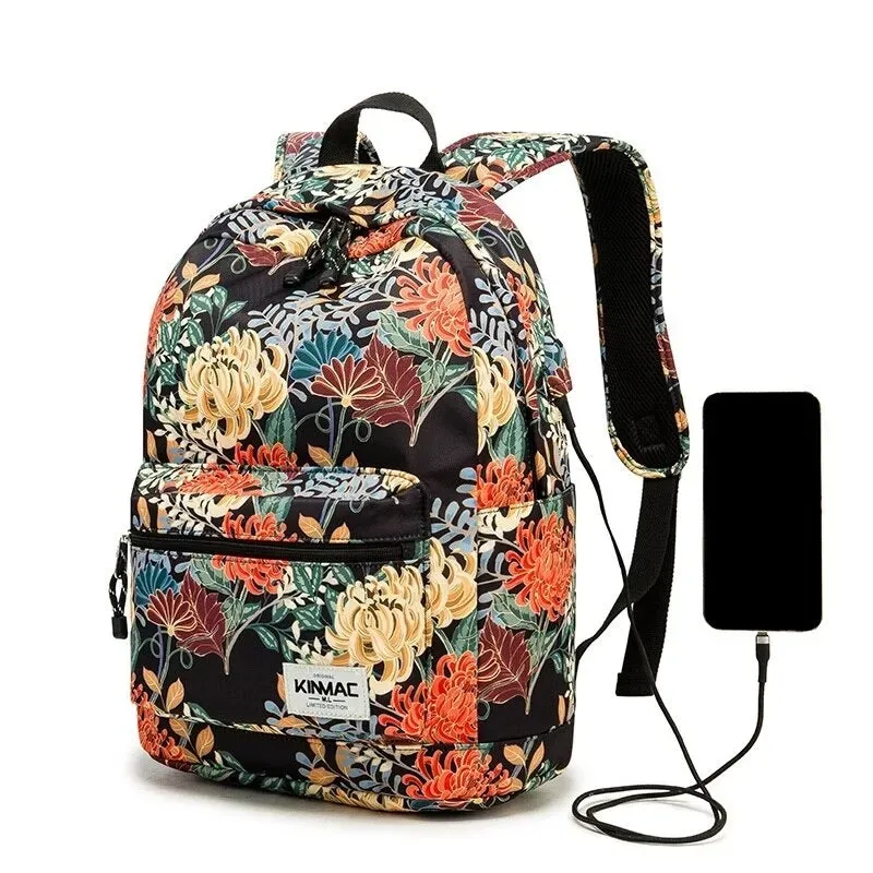 Lecoinpochette Kuala sac à dos PC femme 15,6 pouces fleuri