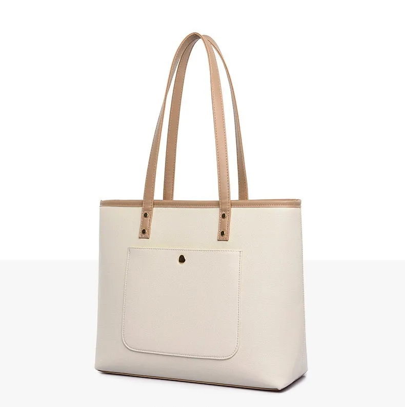 Lecoinpochette Sac Ordinateur Femme Beige Simili Cuir