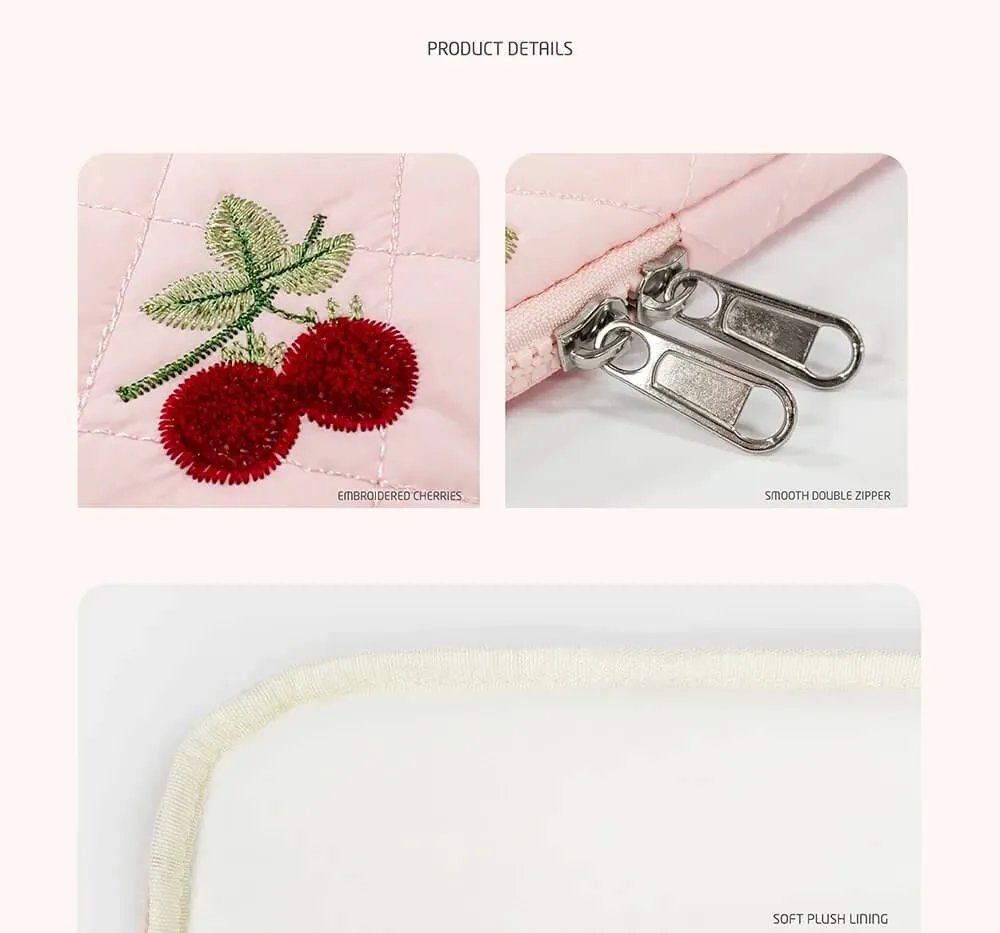 Lecoinpochette Cerise Rose Pochette Ordi Matelassée
