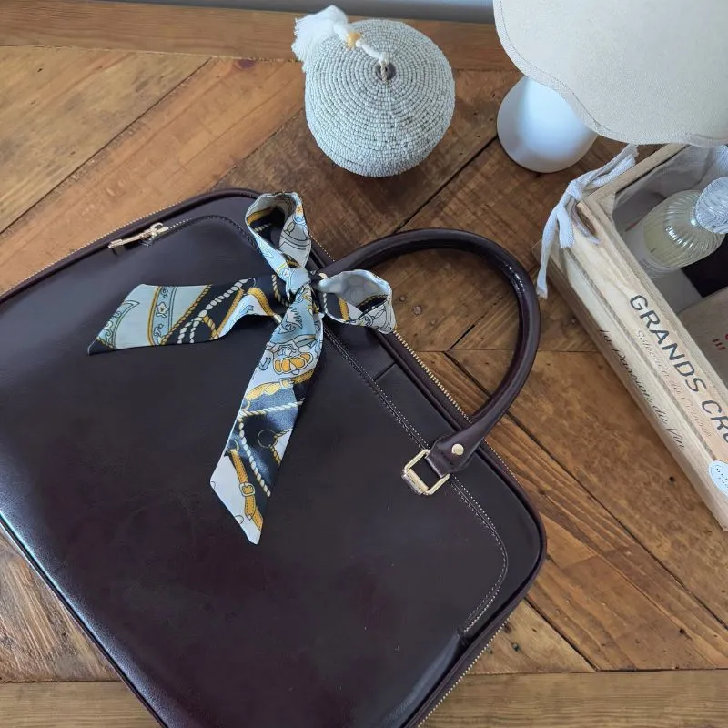 Lecoinpochette Porto sac ordinateur cuir marron acajou