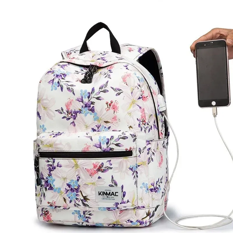 Lecoinpochette Spring sac à dos ordinateur femme fleuri