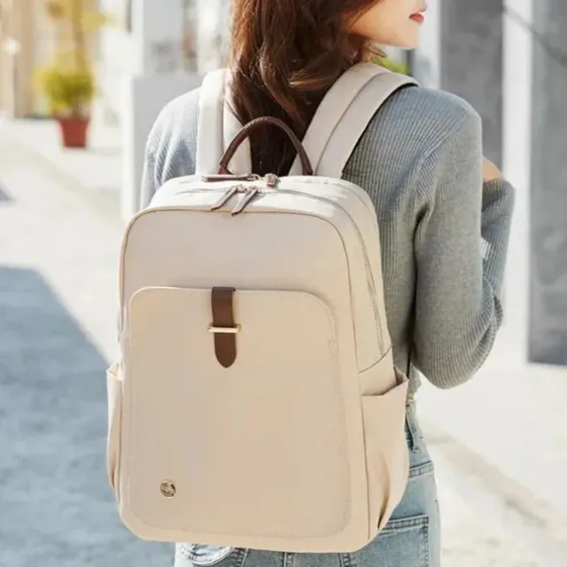 Lecoinpochette Nebraska sac à dos ordinateur nylon beige