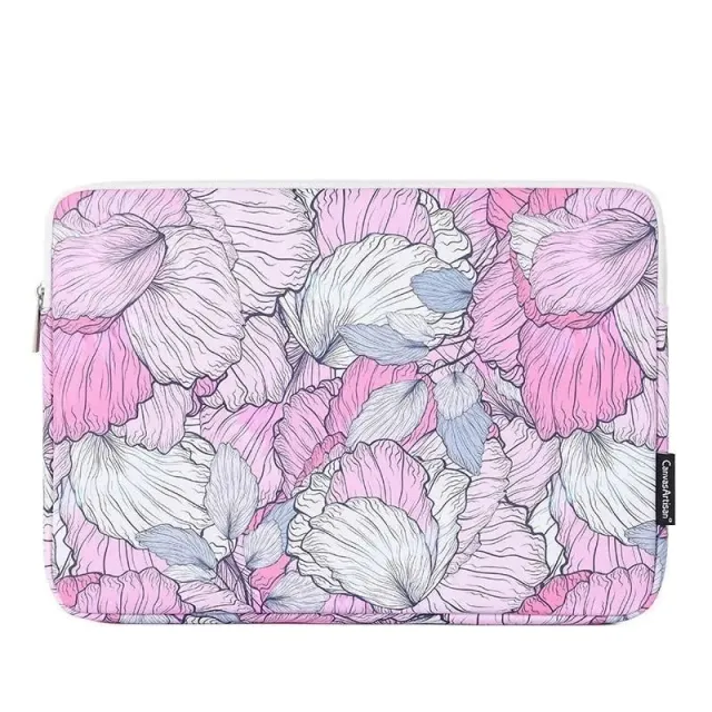 Lecoinpochette Alizée pochette ordi femme rose feuillage
