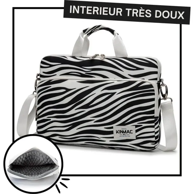 Lecoinpochette Zebre sacoche ordinateur matelassée