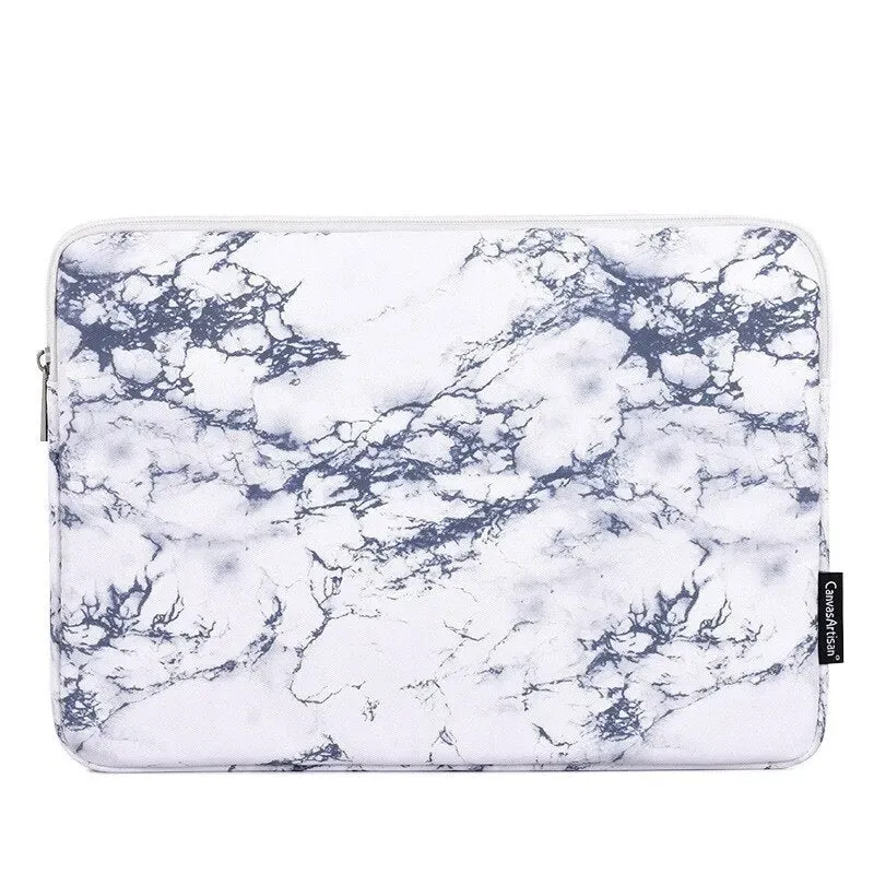 Lecoinpochette Marbelé Blanc housse PC 17,3 pouces polyester