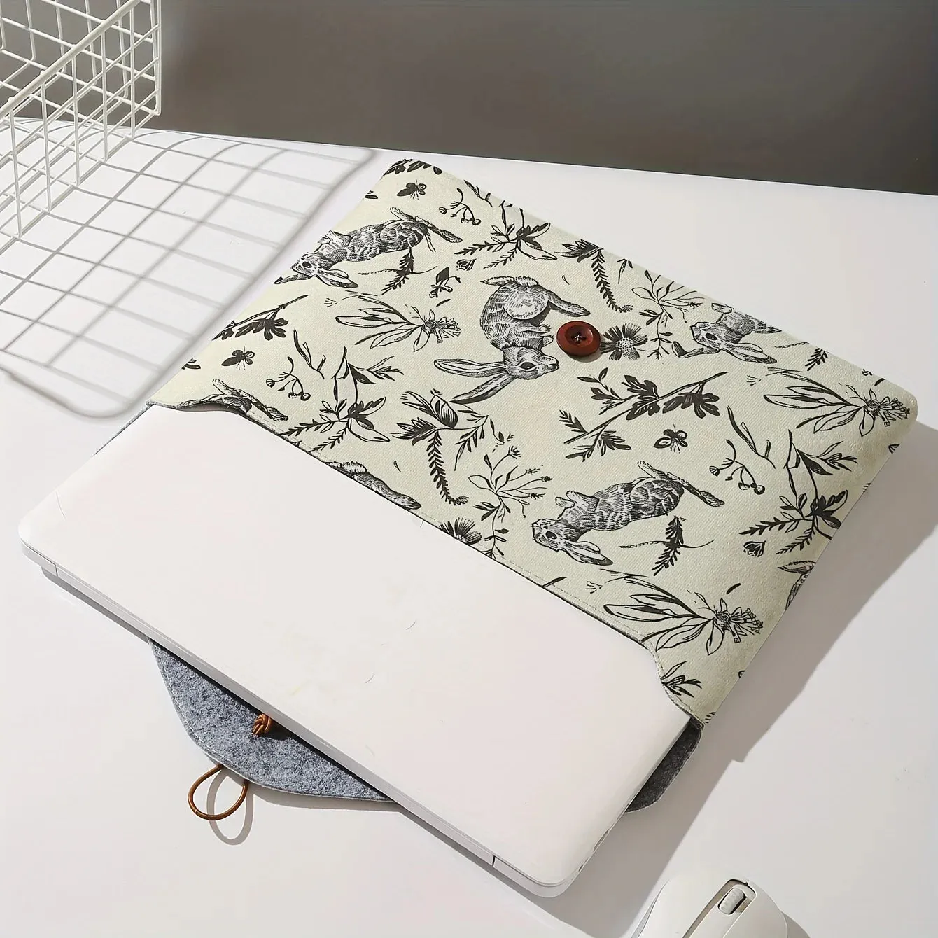Lecoinpochette Lapinou étui ordinateur 13-14 pouces feutrine léger