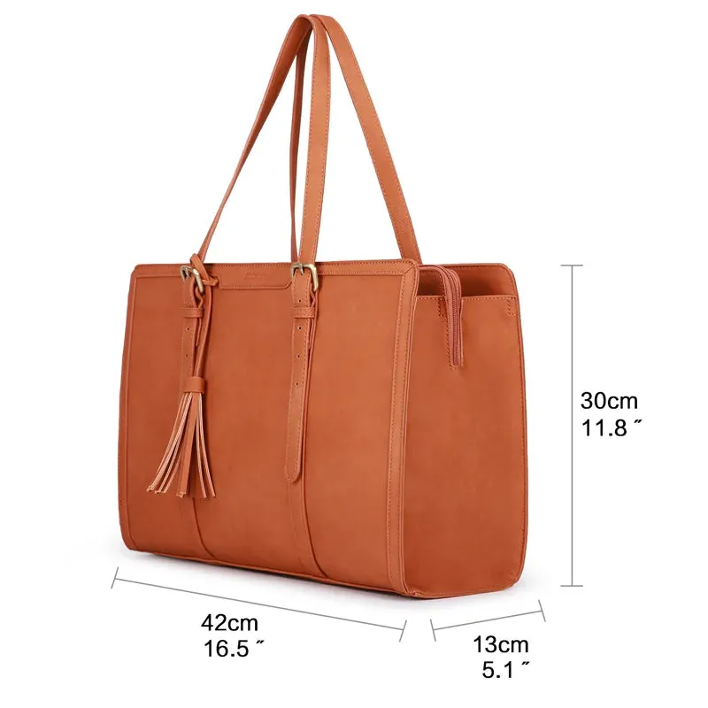 Lecoinpochette Dalgona sac ordinateur cuir marron 15,6 pouces