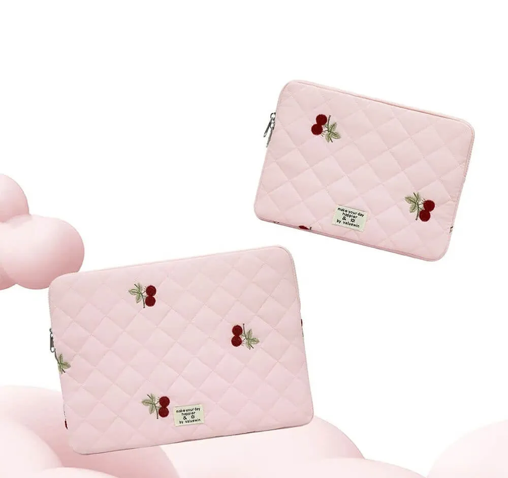 Lecoinpochette Cerise Rose Pochette Ordi Matelassée