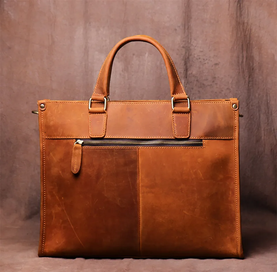 Lecoinpochette Baroque sac ordinateur cuir marron 15,6 pouces