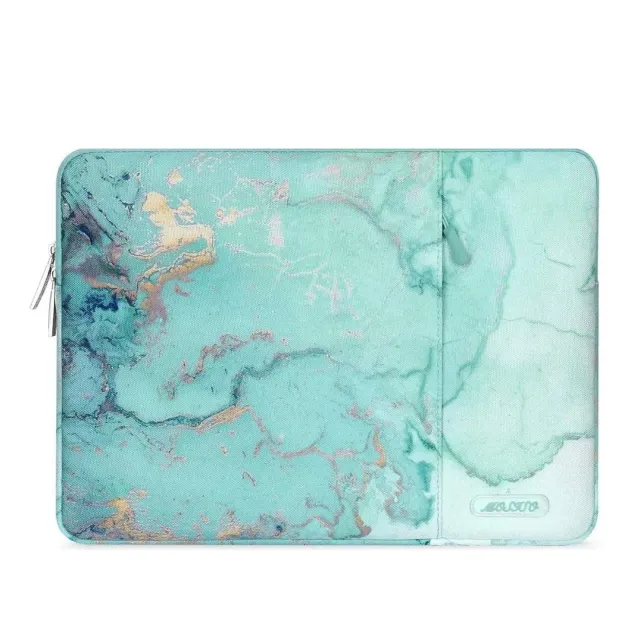 Lecoinpochette pochette ordinateur marbre vert eau tissu