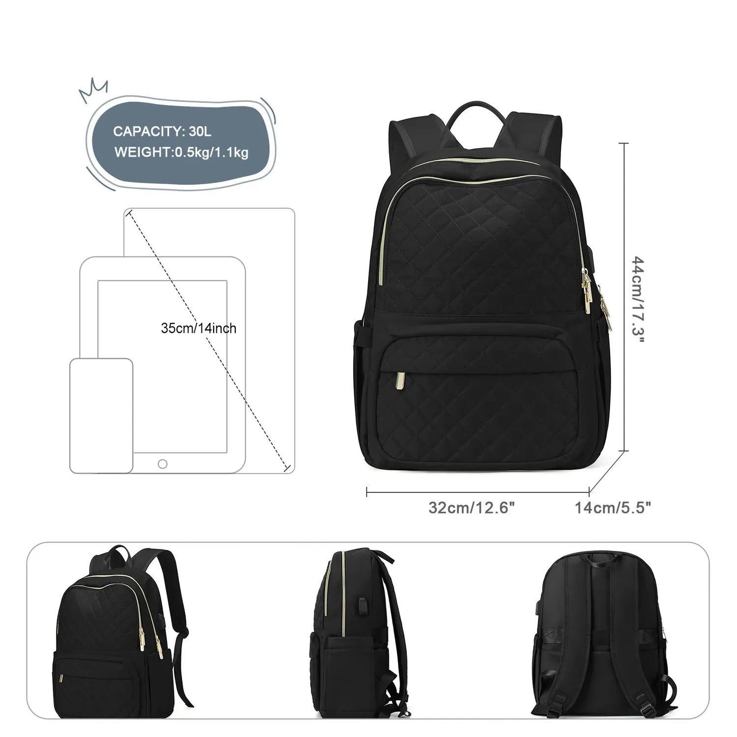 Lecoinpochette Ovya sac à dos ordinateur 14 pouces nylon