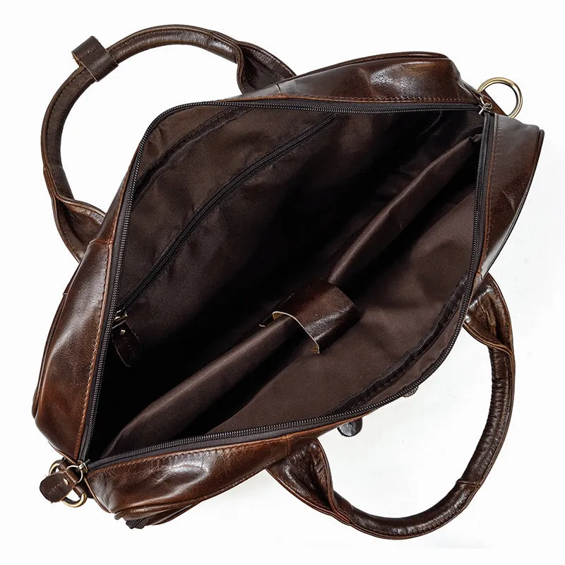 Lecoinpochette Georges sacoche PC homme cuir marron 15 pouces