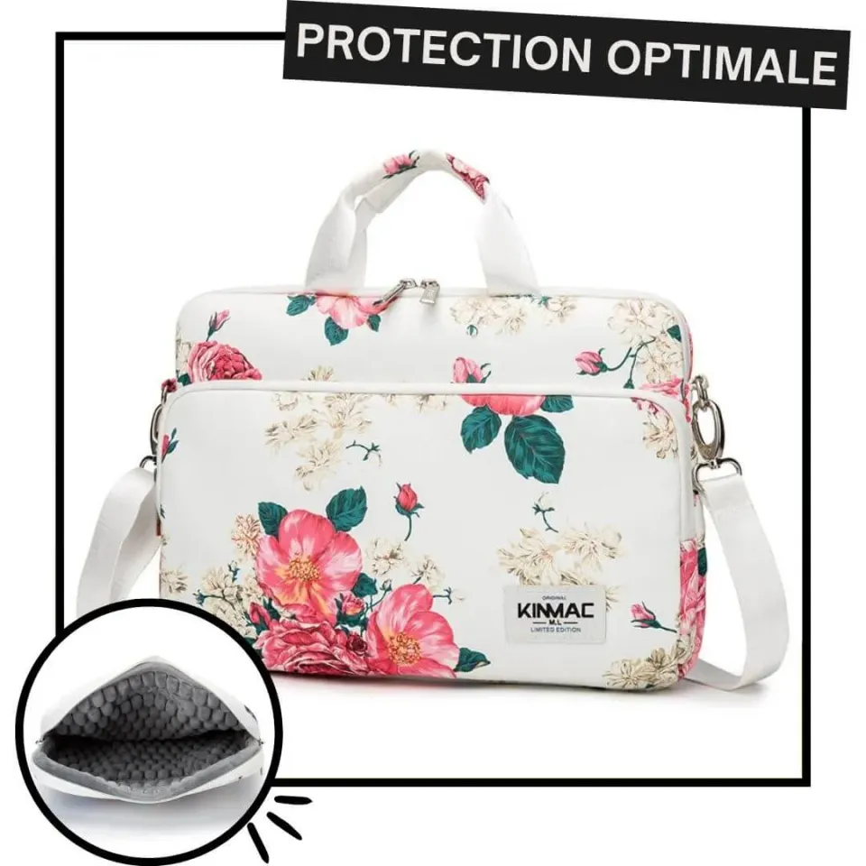 Lecoinpochette Péony sacoche ordinateur matelassée