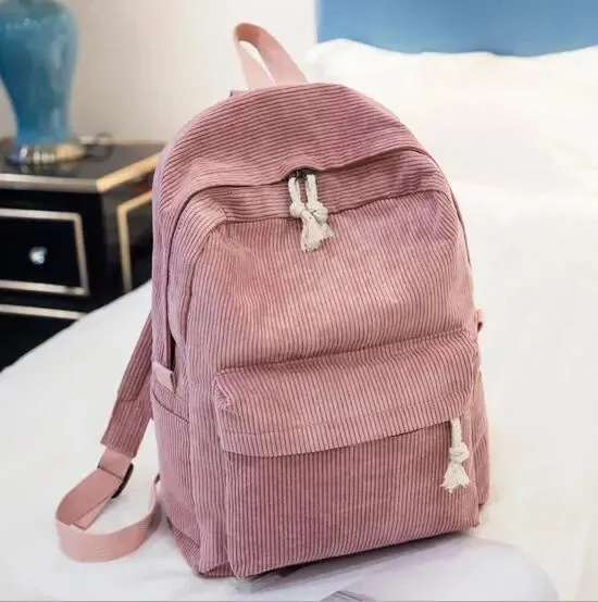Lecoinpochette Velours Rose sac à dos collège fille 15,6 pouces