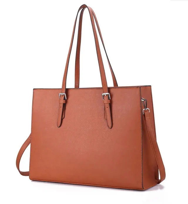 Lecoinpochette Orace sac ordinateur orange cuir PU