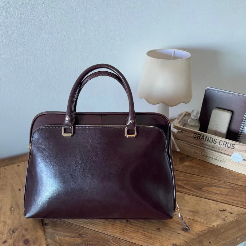 Lecoinpochette Porto sac ordinateur cuir marron acajou
