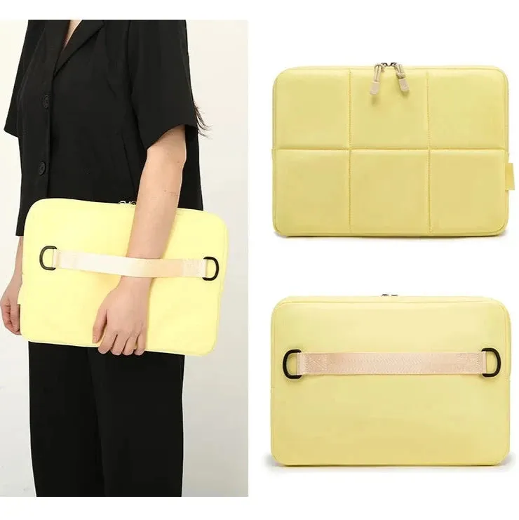 Lecoinpochette Sunny pochette ordinateur matelassée jaune