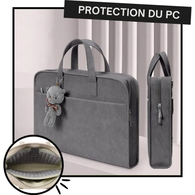 Lecoinpochette Luky sacoche ordinateur unie