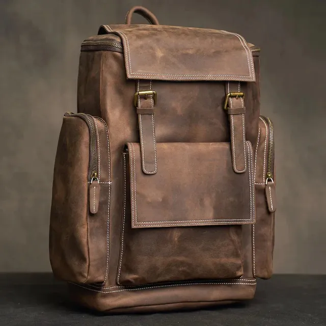 Lecoinpochette Warren sac à dos ordinateur 16 pouces cuir véritable