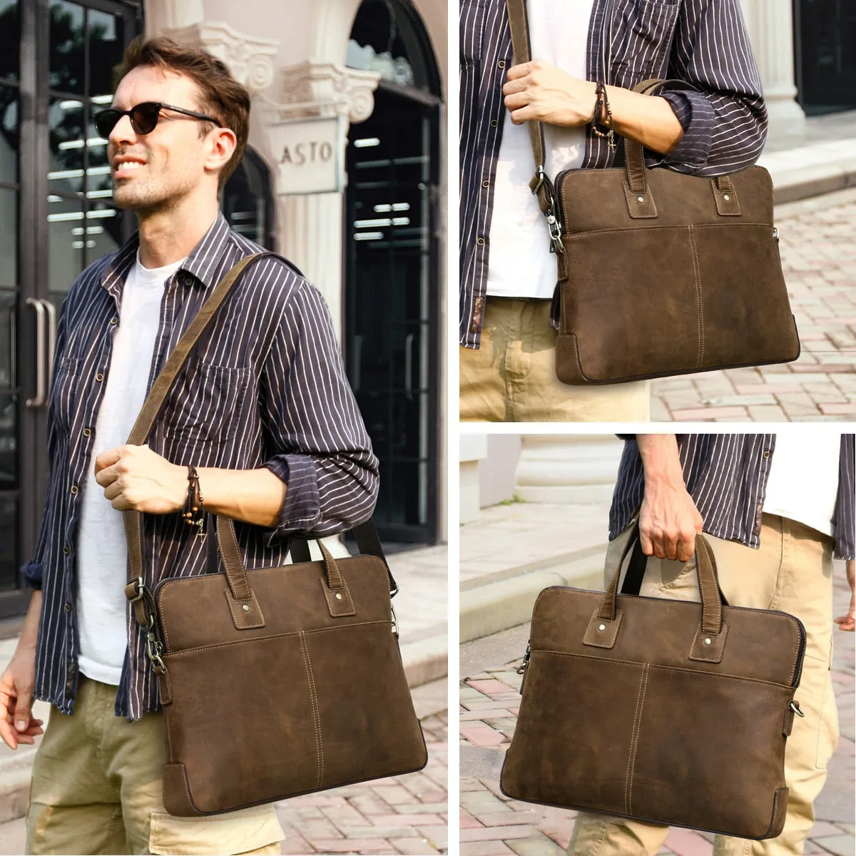 Lecoinpochette Rétro sacoche ordinateur cuir
