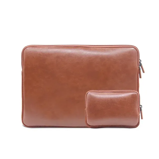 Lecoinpochette pochette Mac 13 pouces marron simili cuir