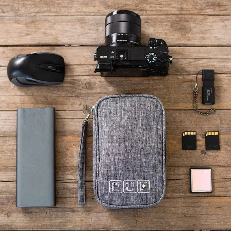 Lecoinpochette trousse câble et chargeur grise