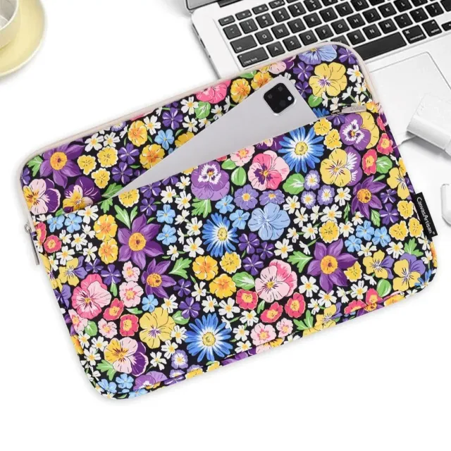 Lecoinpochette Esmeralda pochette ordinateur fleurie