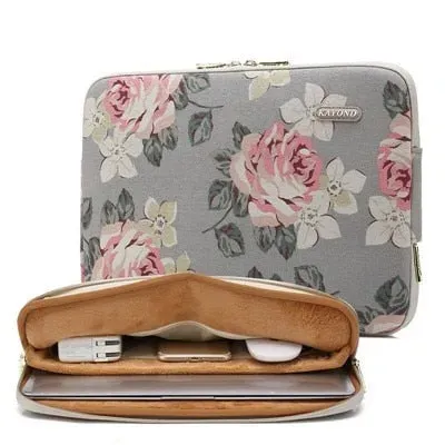 Lecoinpochette Damoiselle housse ordinateur fleurie canvas
