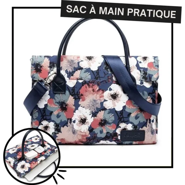 Lecoinpochette Camélia sac ordinateur femme fleuri