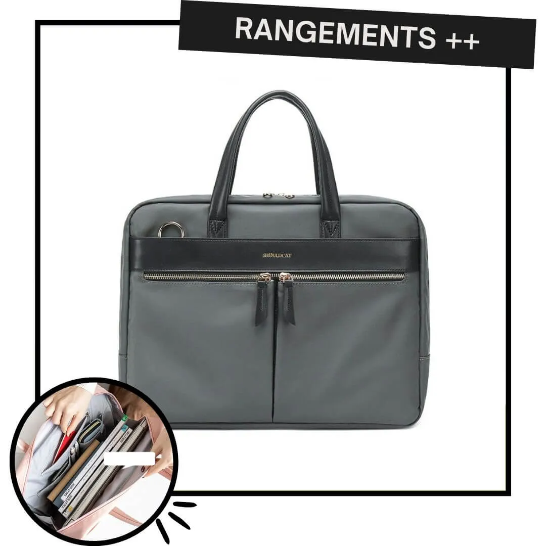 Lecoinpochette Goth sacoche ordinateur grise