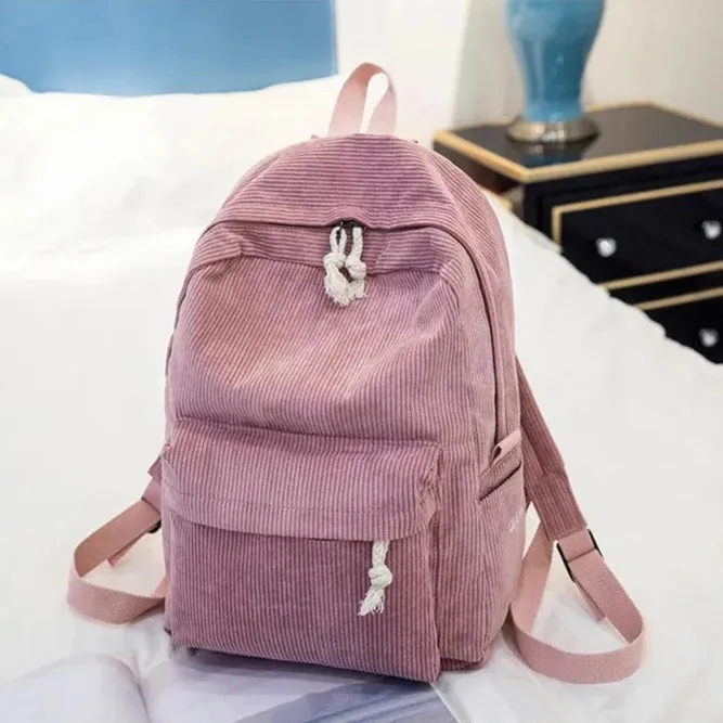 Lecoinpochette Velours Rose sac à dos collège fille 15,6 pouces