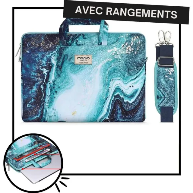 Lecoinpochette Blue Sea sacoche ordinateur bandoulière