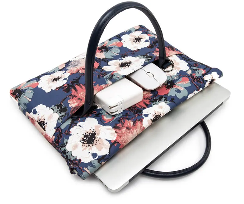 Lecoinpochette Camélia sac ordinateur femme fleuri