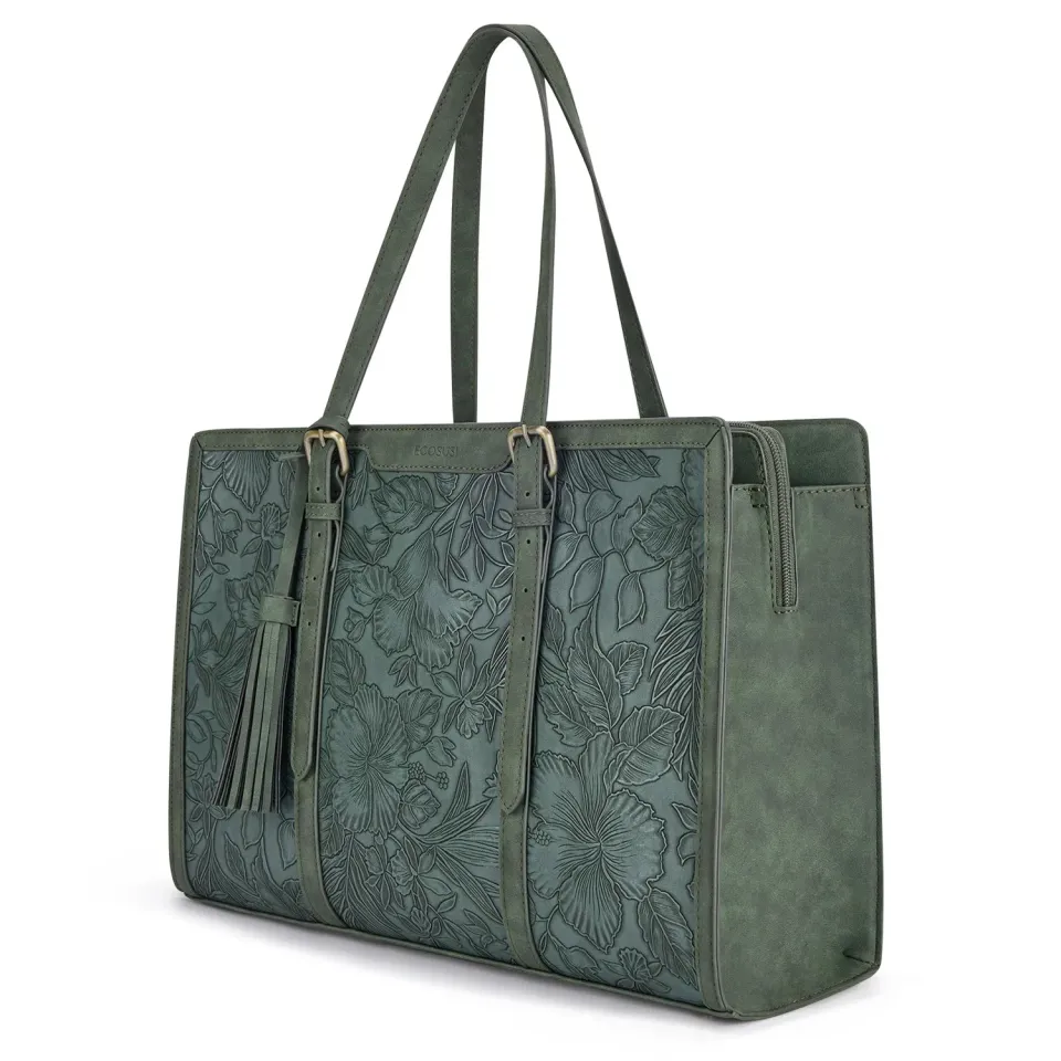 Lecoinpochette Matcha Sac Ordinateur Femme 15,6" Cuir Vegan