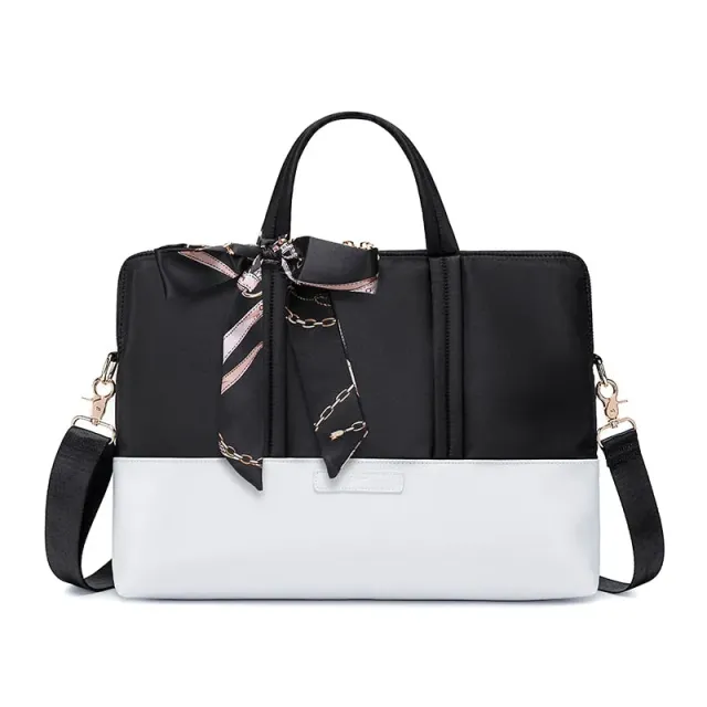 Lecoinpochette Nueve sac ordinateur femme noir-blanc