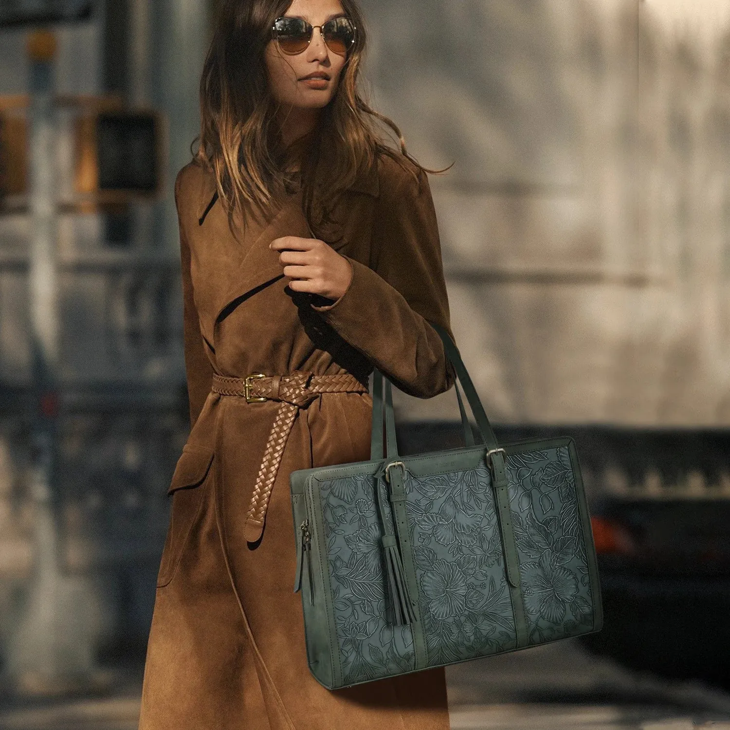 Lecoinpochette Matcha Sac Ordinateur Femme 15,6" Cuir Vegan