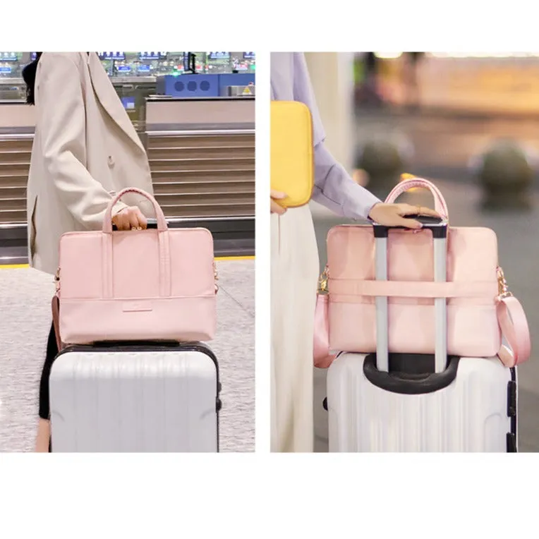 Lecoinpochette Blush sac ordinateur femme rose matelassé