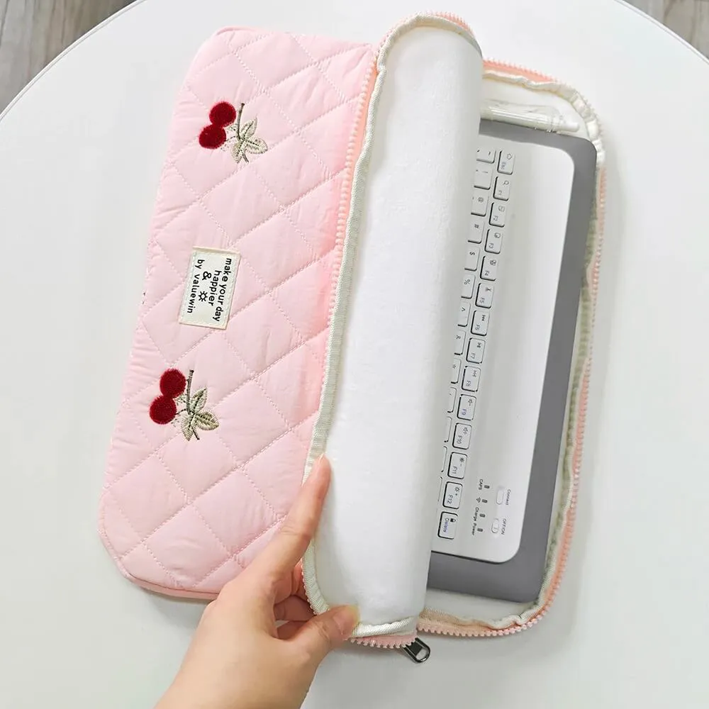 Lecoinpochette Cerise Rose Pochette Ordi Matelassée