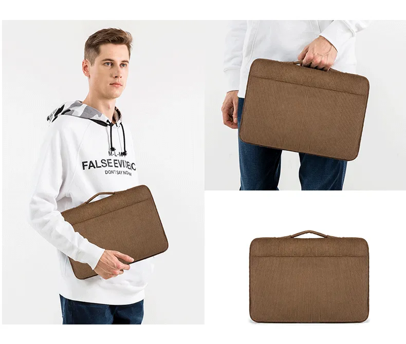 Lecoinpochette Velours housse PC côtelé