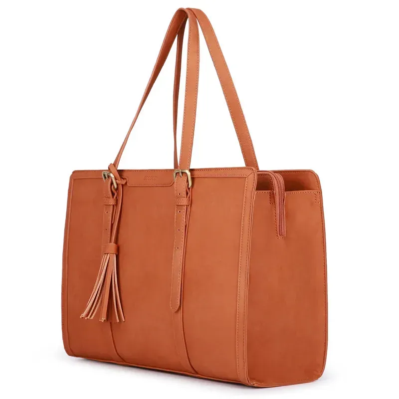 Lecoinpochette Dalgona sac ordinateur cuir marron 15,6 pouces