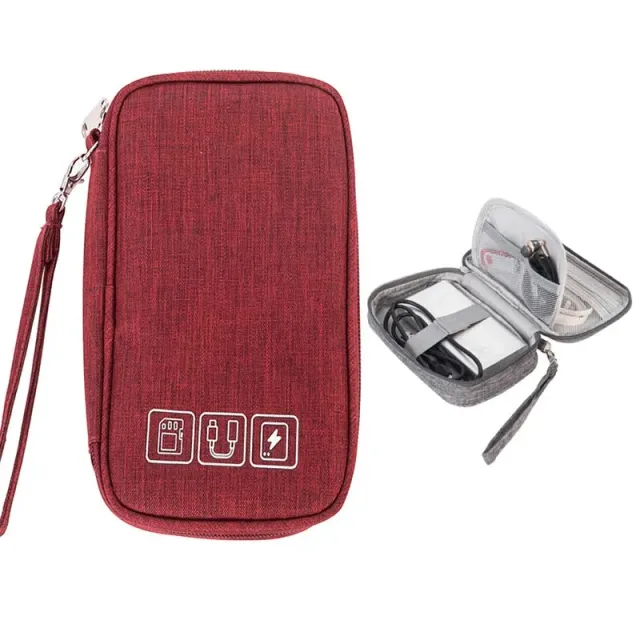 Lecoinpochette trousse rangement chargeur rouge