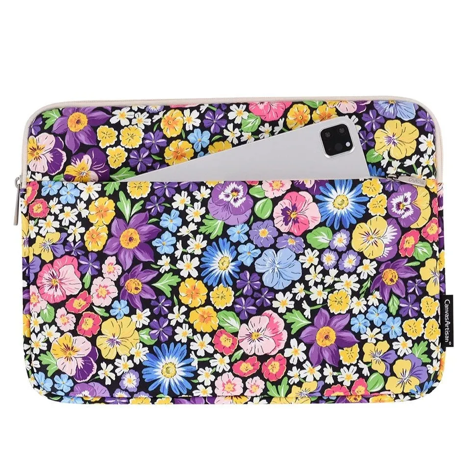 Lecoinpochette Esmeralda pochette ordinateur fleurie