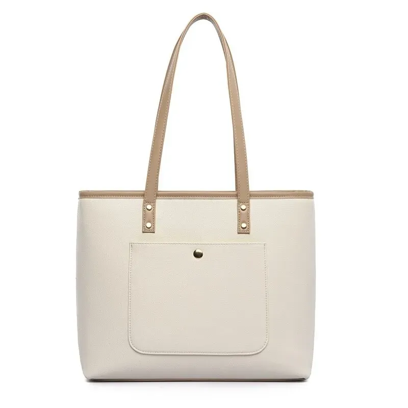 Lecoinpochette Sac Ordinateur Femme Beige Simili Cuir
