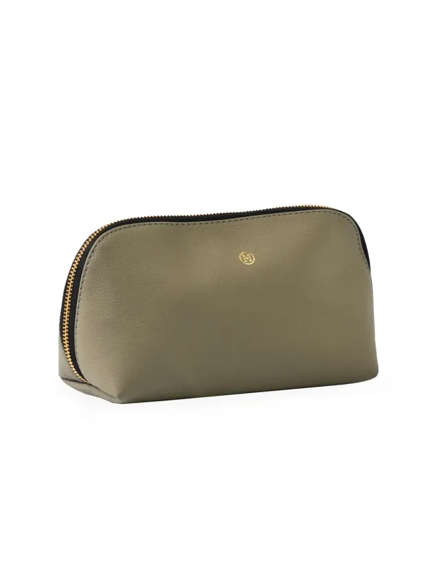 Made Out Of DORA trousse toilette cuir pomme fermeture or